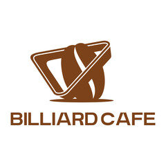 billiard cafe flat minimalist logo design