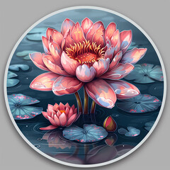 Wall Mural - pink lotus flower