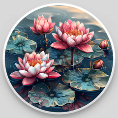 Wall Mural - pink lotus flower