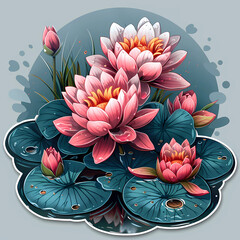 Wall Mural - pink lotus flower