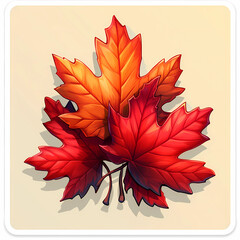 Wall Mural - red autumn leaves