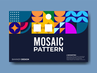 mosaic pattern banner design with modern style