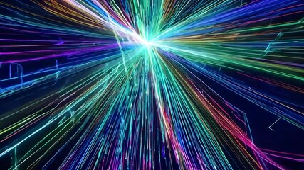 Wall Mural - thread rainfall digitized sky tapestry particlesone each virtual neoncolored abstract background particle poster motion portal show led illumination disco dj concert art cyber wallpaper pattern colou