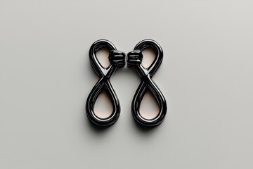 Minimalist line art of handcuffs with clean lines and simple shape, symbolizing the straightforward and structured nature of restraint, capturing clarity and control