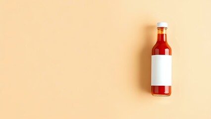 Wall Mural - Hot Sauce Bottle on Beige Background