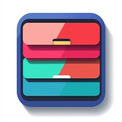 This image features a simple and modern app icon design concept suitable for subscription services. The colorful layout emphasizes functionality and user-friendly aesthetics.