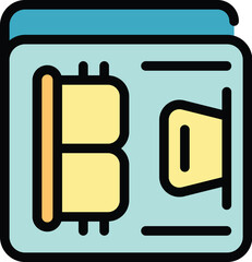 Wall Mural - this colorful icon depicts a sim card being inserted into a mobile phone