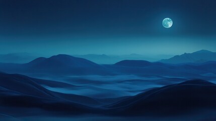 moonlit silhouettes: hills bathed in the glow of the night .