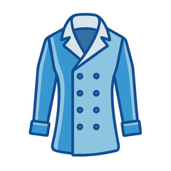 peacoat  vector icon, dress icon, vector clothing icon - simple vector illustration of a peacoat , in a simple and clean style, for business and fashion graphics. clothing flat illustration.