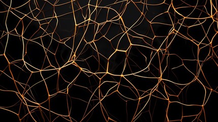 a golden lattice work pattern against a black background creates an abstract and appealing design.