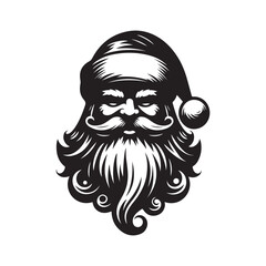 Santa Claus Silhouette Vector Illustration. White Background.