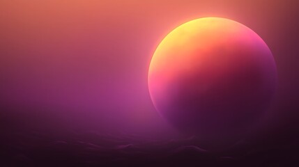 Wall Mural - abstract planet in purple sky plain textured background for web design and copy
