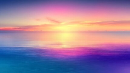 Wall Mural - colorful sunrise over calm sea clean blank canvas with empty space for designs