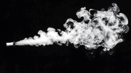 Wall Mural - white smoke on black background clean blank canvas with empty space for designs