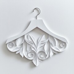 Paper Art depiction of a hanger isolated on a white background.