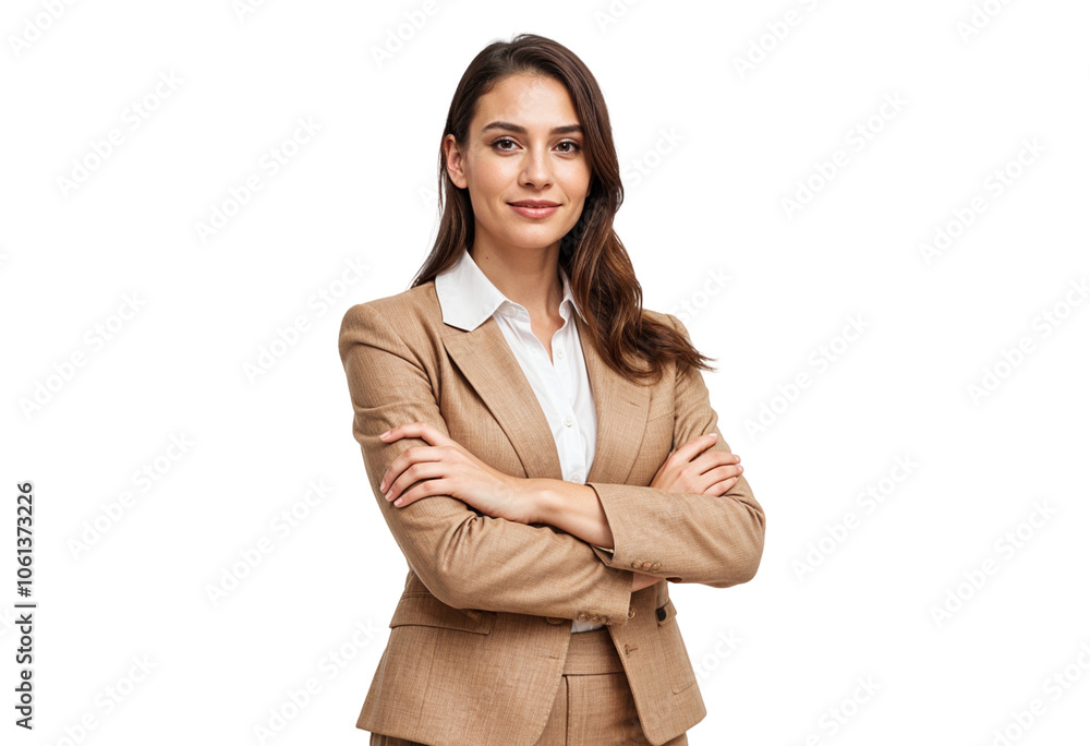 Attractive young business woman with arms crossed Stock Photo | Adobe Stock