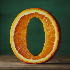 Close-up image of a sliced ​​orange on a natural background.latter o