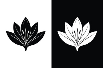 Elegant Saffron Icon in Black Silhouette. Vector Design for Spice Lovers