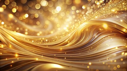 Wall Mural - abstract golden stream of shimmering light with a depth of fading bokeh