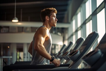 Canvas Print - Run gym treadmill sports.