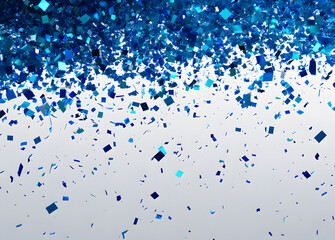 Wall Mural - blue confetti falling randomly. abstract background with flying particles. vector illustration can b
