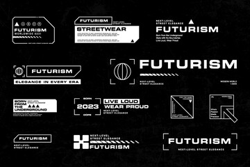 Wall Mural - futuristic streetwear cyberpunk interface element technology graphic vector design template