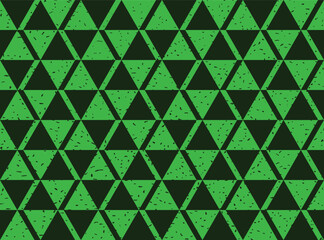 Wall Mural - seamless green and black grunge african ethnic triangular geo pattern vector