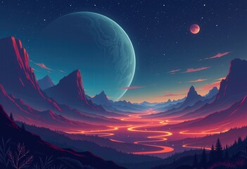 Wall Mural - sunrise over the mountains