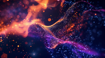 Wall Mural - Abstract technology particle background.