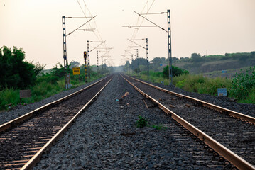 railway track in india. outback northern territory indian railway track.