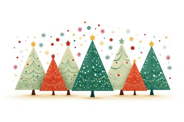 Wall Mural - Christmas tree border christmas white background christmas tree.