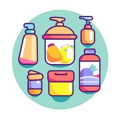 Wall Mural - Colorful Collection of Bottles and Containers