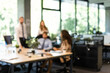 © ty - Businessmen blur in the workplace in office with computer or shallow depth of focus of abstract background