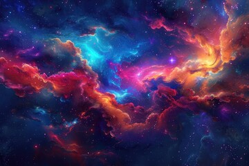 cosmic nebula with vibrant colors and stars
