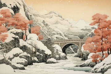 Wall Mural - Bridge architecture landscape outdoors.