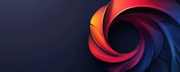 Wall Mural - Colorful, layered camera lens icon, symbolizing photography, creativity, and digital media.