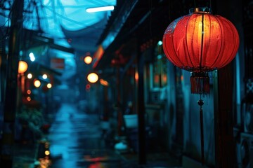 Canvas Print - Lantern town street urban.