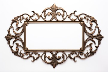 Wall Mural - vintage ornament frame vintage rectangle photo white background.