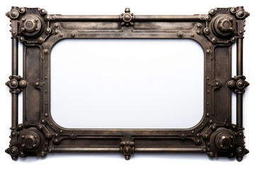 Wall Mural - steel frame vintage rectangle white background architecture.
