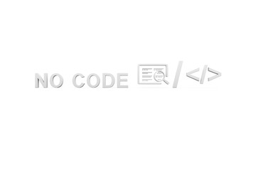 Wall Mural - no code concept white background 3d render illustration