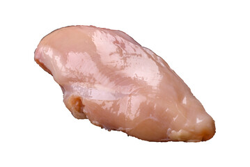 Pieces of raw chicken or turkey fillet with salt, spices and herbs