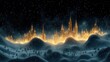 © Soulin7 - Minimalist outline of the Munich Christmas Parade, with floats moving through textured peaks of holiday cheer.