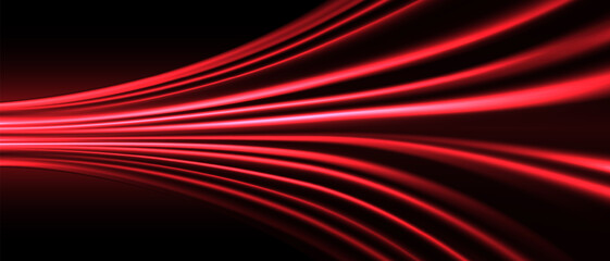 Wall Mural - Abstract red light fast speed motion curve technology futuristic background vector