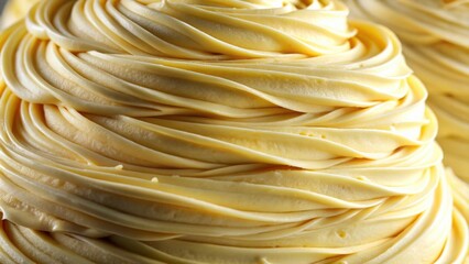 Poster - Abstract swirl pattern of whipped cream frosting, showcasing a delicate and luxurious texture.