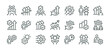 © FishCoolish - Increase productivity, manufacturing analyse, capacity process, efficient grow premium icons pack. line signs arrow up, gears and people. Vector icons set for web and app in outline editable stroke.