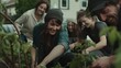 © VK Studio - A joyful group gardening together, capturing a moment of community, teamwork, and vibrant life.