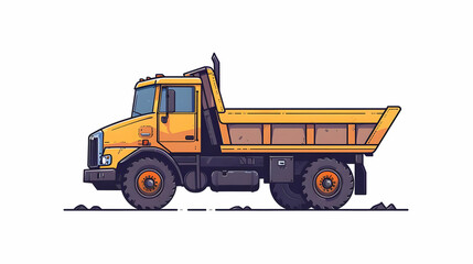 A yellow dump truck isolated on a white background.