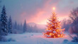 © cobaltstock - Beautiful winter scene with christmas tree and copy space