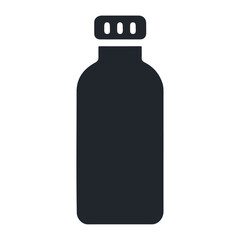 Plastic mineral drink water bottle black silhouette bold vector icon design