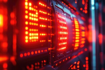 Wall Mural - close-up shot of an electronic display screen with a blurred room background